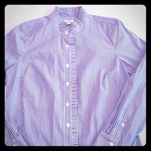 J Crew Ruffle Button Down Shirt